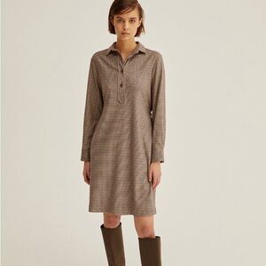 ROSSO35 Multiplaid Collared Dress, size 48, new with tags